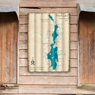 Priest Lake, Idaho - Corrugated Metal Wall Art Corrugated Wall Art Lake Art