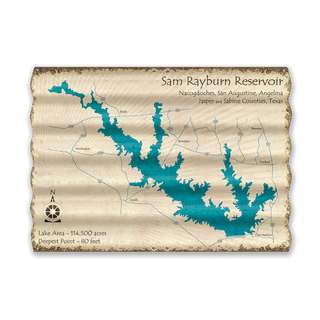 Sam Rayburn Reservoir, Texas - Corrugated Metal Wall Art Corrugated Wall Art Lake Art
