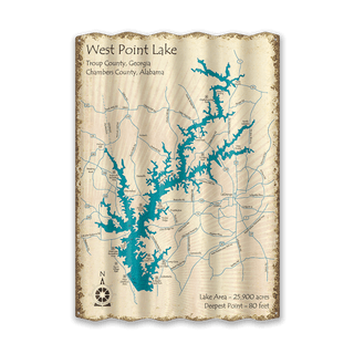 West Point Lake, Georgia/Alabama - Corrugated Metal Wall Art Corrugated Wall Art Lake Art