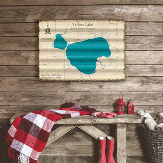 Yellow Lake, Wisconsin - Corrugated Metal Wall Art Corrugated Wall Art Lake Art