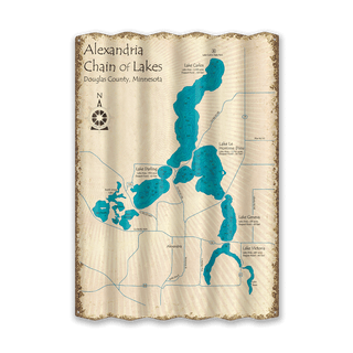 Alexandria Chain of Lakes, Minnesota - Corrugated Metal Wall Art Corrugated Wall Art Lake Art
