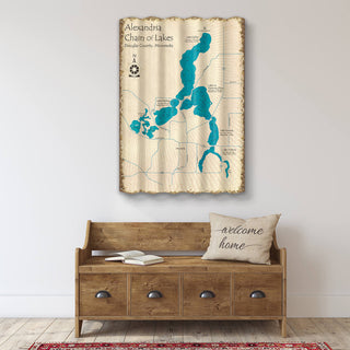 Alexandria Chain of Lakes, Minnesota - Corrugated Metal Wall Art Corrugated Wall Art Lake Art