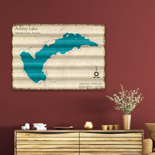 Ashley Lake, Montana - Corrugated Metal Wall Art Corrugated Wall Art Lake Art