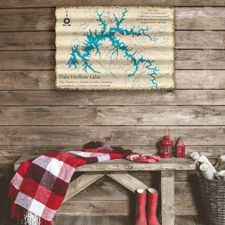 Dale Hollow Lake, Tennessee - Corrugated Metal Wall Art Corrugated Wall Art Lake Art