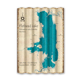 Flathead Lake, Montana - Corrugated Metal Wall Art Corrugated Wall Art Lake Art