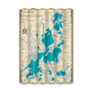 Fox River Chain-O-Lakes - Corrugated Metal Wall Art Corrugated Wall Art Lake Art