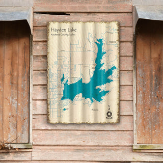 Hayden Lake, Idaho - Corrugated Metal Wall Art Corrugated Wall Art Lake Art