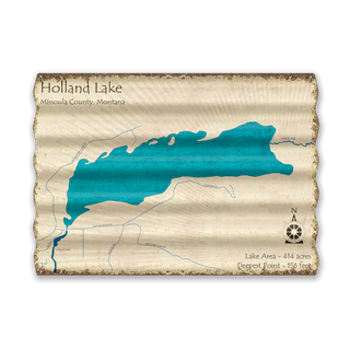 Holland Lake, Montana - Corrugated Metal Wall Art Corrugated Wall Art Lake Art