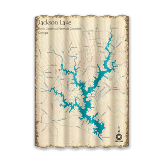 Jackson Lake, Georgia - Corrugated Metal Wall Art Corrugated Wall Art Lake Art