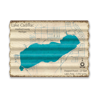 Lake Cadillac, Wexford County, Michigan - Corrugated Metal Wall Art