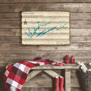 Norris Lake, Tennessee - Corrugated Metal Wall Art Corrugated Wall Art Lake Art