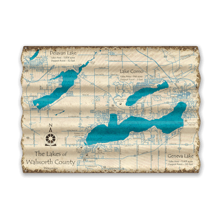 The Lakes of Walworth County, Wisconsin - Corrugated Metal Wall Art Corrugated Wall Art Lake Art