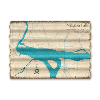 Niagara Falls Eastern Section NY - Corrugated Metal Wall Art Corrugated Wall Art Lake Art