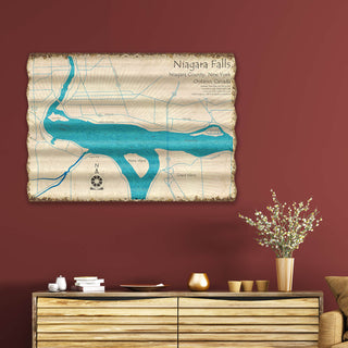 Niagara Falls Eastern Section NY - Corrugated Metal Wall Art Corrugated Wall Art Lake Art