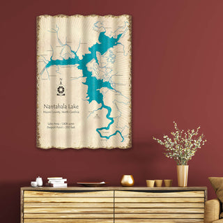 Nantahala Lake, North Carolina - Corrugated Metal Wall Art Corrugated Wall Art Lake Art