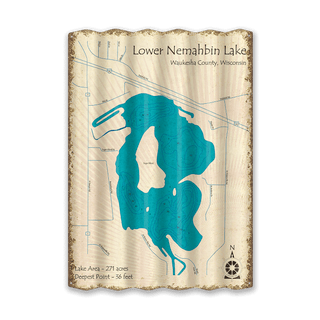 Lower Nemahbin Lake, WI - Corrugated Metal Wall Art Lake Art