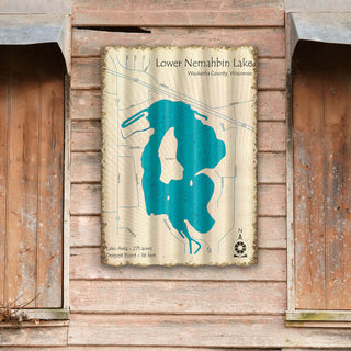 Lower Nemahbin Lake, WI - Corrugated Metal Wall Art Lake Art