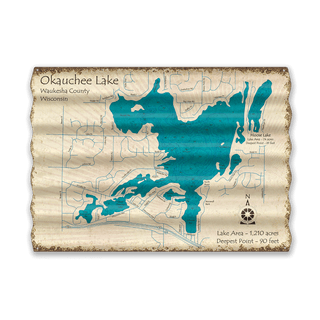 Okauchee Lake, Wisconsin - Corrugated Metal Wall Art Corrugated Wall Art Lake Art