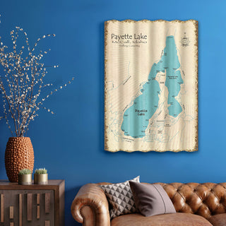 Payette Lake, Idaho - Corrugated Metal Wall Art Corrugated Wall Art Lake Art