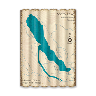 Seeley Lake, Missoula County, Montana - Corrugated Metal Wall Art Corrugated Wall Art Lake Art