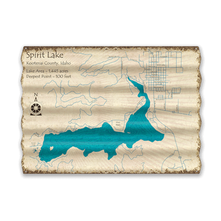 Spirit Lake, Idaho - Corrugated Metal Wall Art Corrugated Wall Art Lake Art