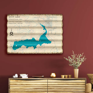 Spirit Lake, Idaho - Corrugated Metal Wall Art Corrugated Wall Art Lake Art