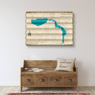 Twin Lakes, Idaho - Corrugated Metal Wall Art Corrugated Wall Art Lake Art