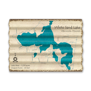 White Sand Lake: Lac du Flambeau - Corrugated Metal Wall Art Corrugated Wall Art Lake Art
