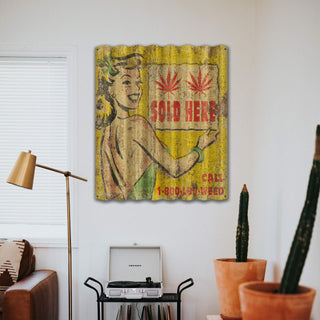 Weed Sold Here - Corrugated Metal Wall Art Corrugated Wall Art Meissenburg Designs