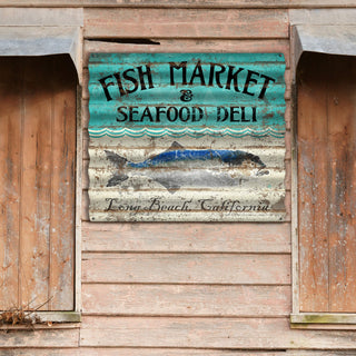 Fish Market & Seafood Deli - Corrugated Metal Wall Art Corrugated Wall Art FishAye Trading Company