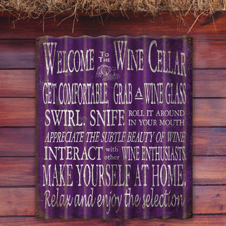 Welcome to the Wine Celler - Corrugated Metal Wall Art Corrugated Wall Art Meissenburg Designs