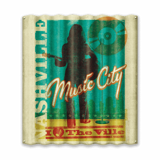 Music City Cowgirl - Corrugated Metal Wall Art Corrugated Wall Art Anderson Design Group