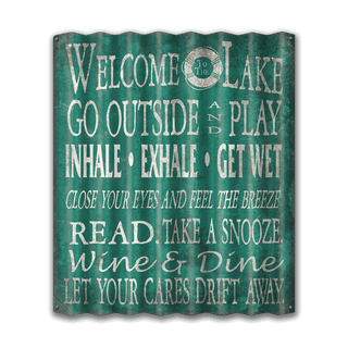 Welcome to the Lake: Green Generic - Corrugated Metal Wall Art Corrugated Wall Art Meissenburg Designs