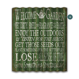 Welcome to the Garden - Corrugated Metal Wall Art Corrugated Wall Art Meissenburg Designs
