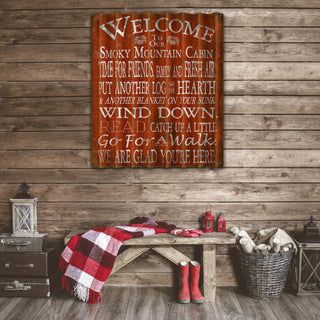 Welcome to the Cabin: 3 Lines - Corrugated Metal Wall Art Corrugated Wall Art Meissenburg Designs