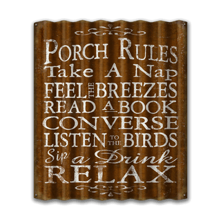 Porch Rules - Corrugated Metal Wall Art Corrugated Wall Art Meissenburg Designs
