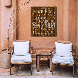 Porch Rules - Corrugated Metal Wall Art Corrugated Wall Art Meissenburg Designs