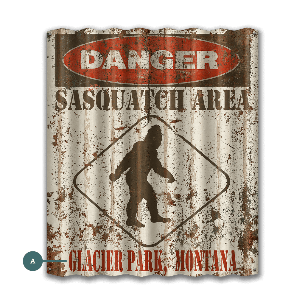 Sasquatch Warning Sign - Corrugated Metal Wall Art – Old Wood Signs ...