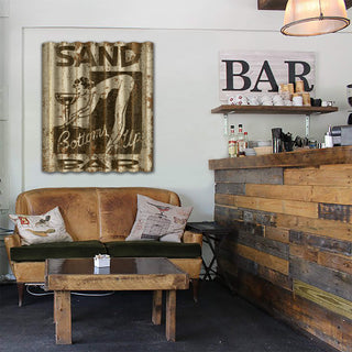 Bottoms Up Bar Sign - Corrugated Metal Wall Art Corrugated Wall Art Meissenburg Designs