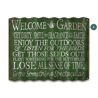 Welcome to the Garden - Corrugated Metal Wall Art Corrugated Wall Art Meissenburg Designs