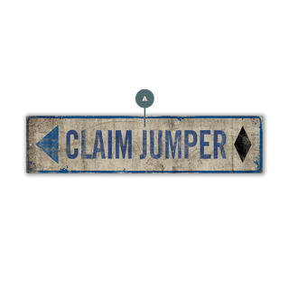 Directional Ski Trail Marker Sign: Black Diamond - Wood & Metal Wall Art