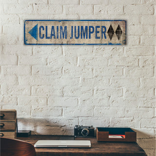 Directional Ski Trail Marker Sign: Double Black Diamond - Wood & Metal Wall Art