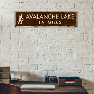 Landmark Hiker Custom Signs: Brown 2 - Wall Decor Wood & Metal Wall Art Out West Design