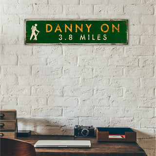 Landmark Hiker Custom Signs: Green 2 - Wall Decor Wood & Metal Wall Art Out West Design