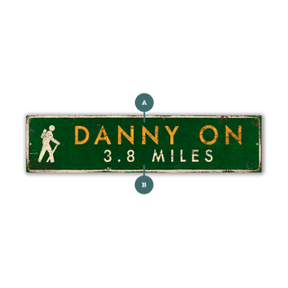 Landmark Hiker Custom Signs: Green 2 - Wall Decor Wood & Metal Wall Art Out West Design