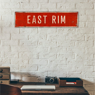 Landmark Classic Custom Signs: Red 1 - Wall Decor Wood & Metal Wall Art Out West Design
