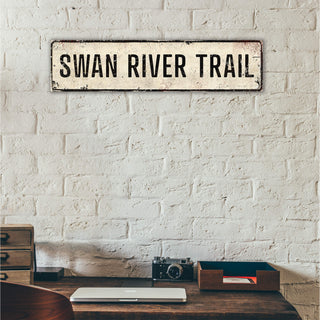 Landmark Classic Custom Signs: White 1 - Wall Decor Wood & Metal Wall Art Out West Design
