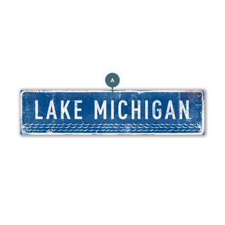 Landmark Waves Custom Signs: Blue 1 - Wall Decor Wood & Metal Wall Art Out West Design