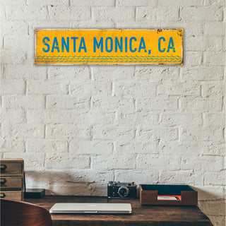 Landmark Waves Custom Signs: Yellow 1 - Wall Decor Wood & Metal Wall Art Out West Design
