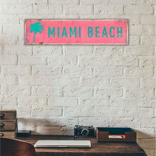 Landmark Palms Custom Signs: Pink 1 - Wall Decor Wood & Metal Wall Art Out West Design
